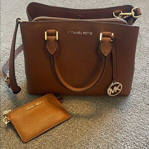 Michael Kors Tan Leather Satchel Set